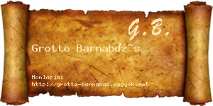 Grotte Barnabás névjegykártya